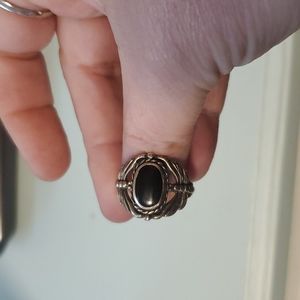 Sterling silver Dragonfly and Black Onyx Ring